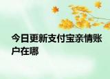 今日更新支付宝亲情账户在哪