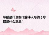咏鹅是什么朝代的诗人写的（咏鹅是什么意思）