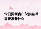 今日更新客户欠款起诉需要准备什么