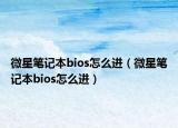 微星笔记本bios怎么进（微星笔记本bios怎么进）