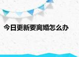 今日更新要离婚怎么办