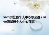 vivo浏览器个人中心怎么退（vivo浏览器个人中心在哪）