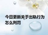 今日更新关于出轨行为怎么判罚