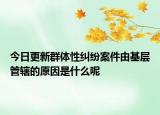 今日更新群体性纠纷案件由基层管辖的原因是什么呢