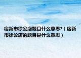 宿新市徐公店题目什么意思?（宿新市徐公店的题目是什么意思）