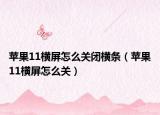苹果11横屏怎么关闭横条（苹果11横屏怎么关）