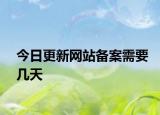 今日更新网站备案需要几天
