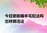今日更新薅羊毛犯法吗怎样算违法