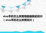 vivo手机怎么恢复相册删除的照片（vivo手机怎么恢复照片）