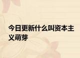 今日更新什么叫资本主义萌芽