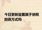 今日更新留置属于纳税担保方式吗