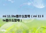 mi 11 lite是什么型号（mi 11 lite是什么型号）
