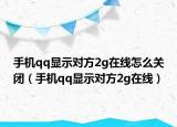 手机qq显示对方2g在线怎么关闭（手机qq显示对方2g在线）