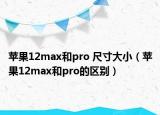 苹果12max和pro 尺寸大小（苹果12max和pro的区别）