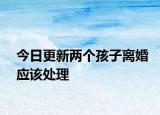 今日更新两个孩子离婚应该处理