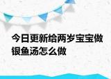 今日更新给两岁宝宝做银鱼汤怎么做