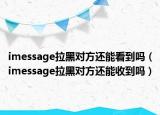 imessage拉黑对方还能看到吗（imessage拉黑对方还能收到吗）