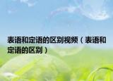 表语和定语的区别视频（表语和定语的区别）
