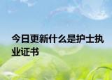 今日更新什么是护士执业证书