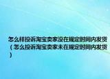怎么样投诉淘宝卖家没在规定时间内发货（怎么投诉淘宝卖家未在规定时间内发货）