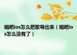 唱吧ios怎么把歌导出来（唱吧ios怎么没有了）