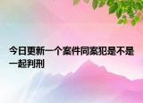 今日更新一个案件同案犯是不是一起判刑