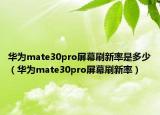 华为mate30pro屏幕刷新率是多少（华为mate30pro屏幕刷新率）