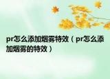 pr怎么添加烟雾特效（pr怎么添加烟雾的特效）