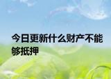 今日更新什么财产不能够抵押