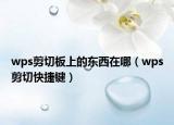 wps剪切板上的东西在哪（wps剪切快捷键）