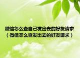 微信怎么查自己发出去的好友请求（微信怎么查发出去的好友请求）