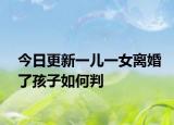 今日更新一儿一女离婚了孩子如何判