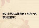 华为小艺怎么换声音（华为小艺怎么改名字）