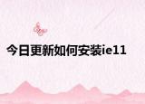 今日更新如何安装ie11