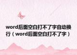 word后面空白打不了字自动换行（word后面空白打不了字）