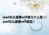 ipad怎么查看wifi有几个人用（ipad怎么查看wifi密码）