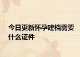 今日更新怀孕建档需要什么证件