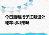 今日更新扬子江隧道外地车可以走吗