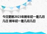 今日更新2023年新年初一是几月几日 新年初一是几月几日
