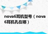 nova6耳机型号（nova6耳机孔在哪）
