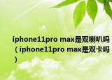iphone11pro max是双喇叭吗（iphone11pro max是双卡吗）