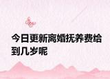 今日更新离婚抚养费给到几岁呢