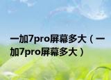 一加7pro屏幕多大（一加7pro屏幕多大）
