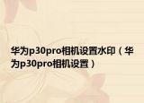 华为p30pro相机设置水印（华为p30pro相机设置）