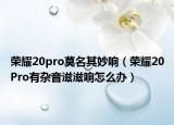 荣耀20pro莫名其妙响（荣耀20Pro有杂音滋滋响怎么办）