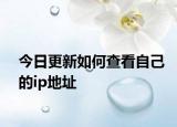 今日更新如何查看自己的ip地址