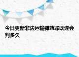 今日更新非法运输弹药罪既遂会判多久