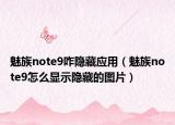 魅族note9咋隐藏应用（魅族note9怎么显示隐藏的图片）