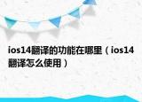 ios14翻译的功能在哪里（ios14翻译怎么使用）
