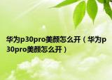 华为p30pro美颜怎么开（华为p30pro美颜怎么开）